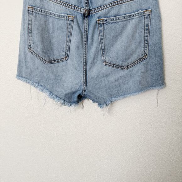 [GRLFRND] High Rise Frayed Hem Keep Talking Denim Cutoff Poppy Shorts Size 29 - Picture 8 of 12